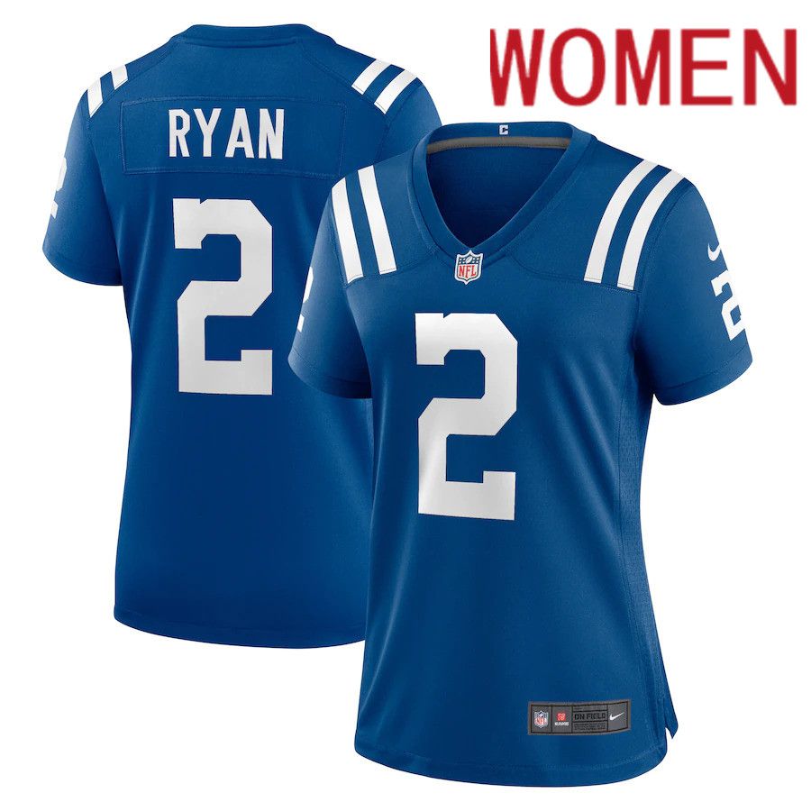 Women Indianapolis Colts #2 Matt Ryan Nike Royal Game NFL Jersey